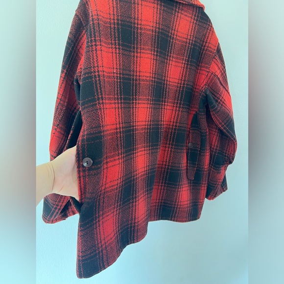 Sportwear Vintage 1940s Red Plaid Wool Button Front Hunting Jacket Size 44 - Picture 8 of 15